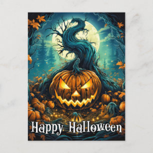 Majestic Nefarious Happy Halloween Pumpkin Postcard