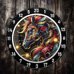 Majestic Neon Horse Adventure Design Dart Board