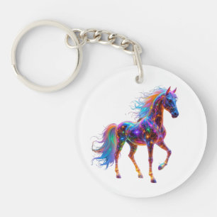 Majestic Neon Horse Keychain
