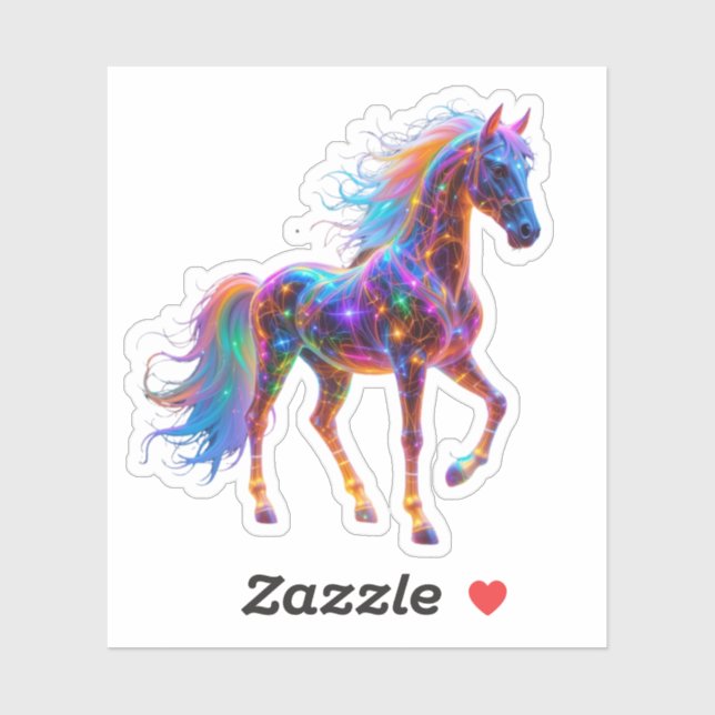 Majestic Neon Horse Sticker (Sheet)