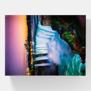 Majestic Niagara Falls Nightscape Paperweight