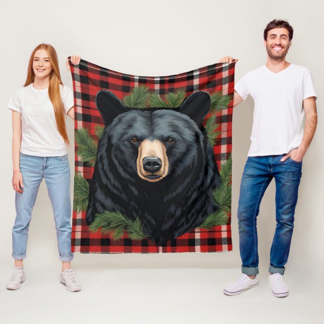 Majestic Northern Black Bear Fleece Blanket (In Situ)