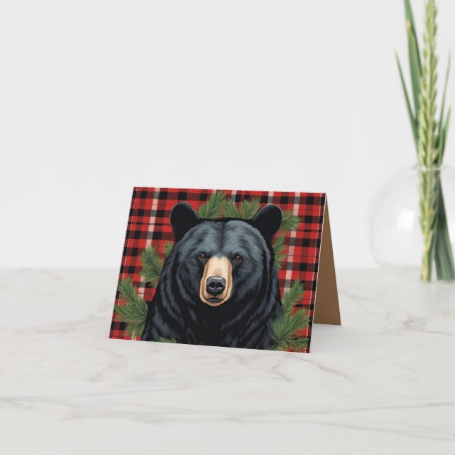 Majestic Northern Black Bear Folded Thank You Card (Front)