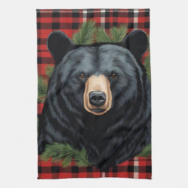 Majestic Northern Black Bear Kitchen Towels (Vertical)