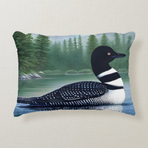 Majestic Northern Wilderness Loon Accent Pillow