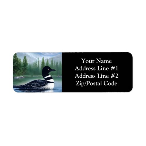 Majestic Northern Wilderness Loon  Label