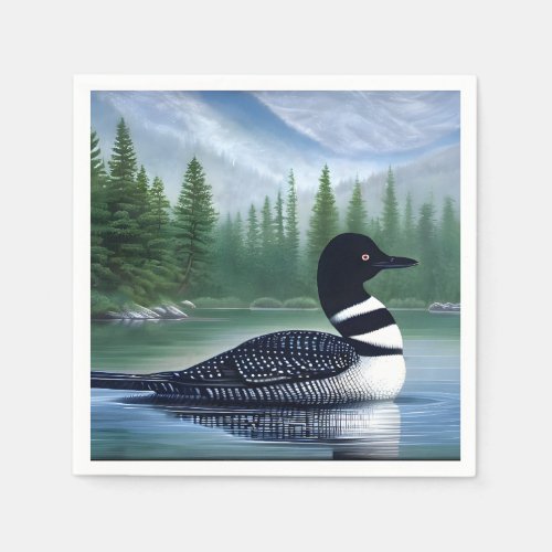 Majestic Northern Wilderness Loon  Napkins