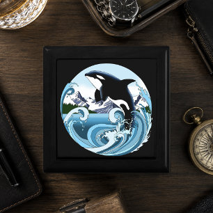 Majestic Orca Killer Whale Blue Waves Ocean Gift Box