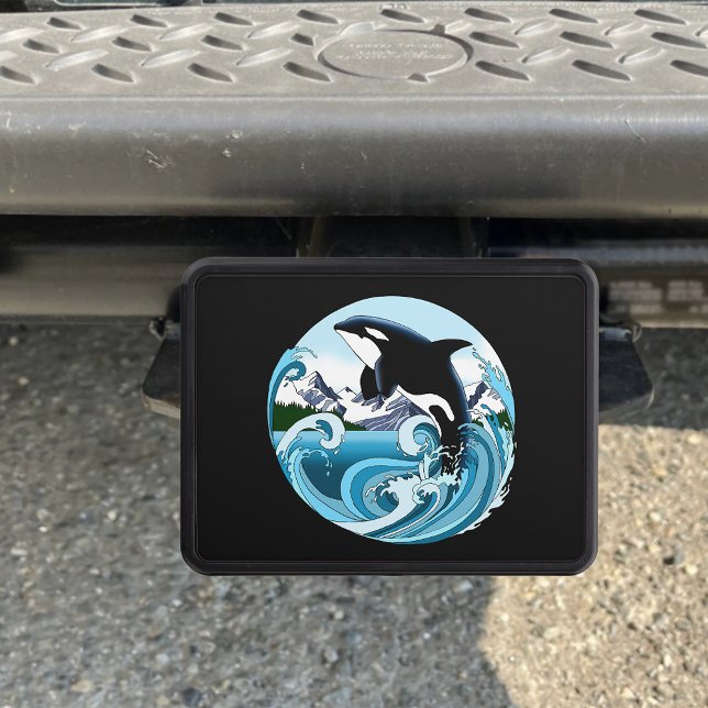 Majestic Orca Killer Whale Blue Waves Ocean Hitch Cover (Creator Uploaded)