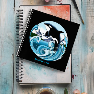 Majestic Orca Killer Whale Blue Waves Ocean Notebook