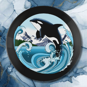 Majestic Orca Killer Whale Blue Waves Ocean Trinket Tray