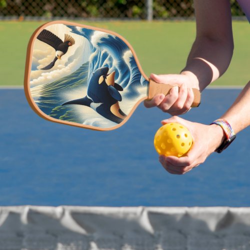 Majestic Orca Leaping Pickleball Paddle