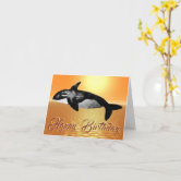 Biglietto D'auguri Di Compleanno Orca Whale Greeting, Oceano