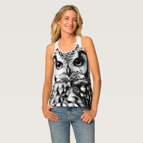 Majestic Owl All Over Print Tank Top Shirt