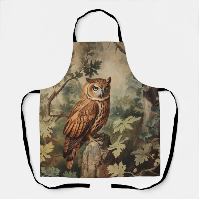 Majestic Owl in a Forest Apron (Front)