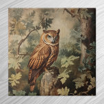 Majestic Owl in a Forest Ceramic Tile<br><div class="desc">Majestic Owl in a Forest Vintage Wildlife Art</div>