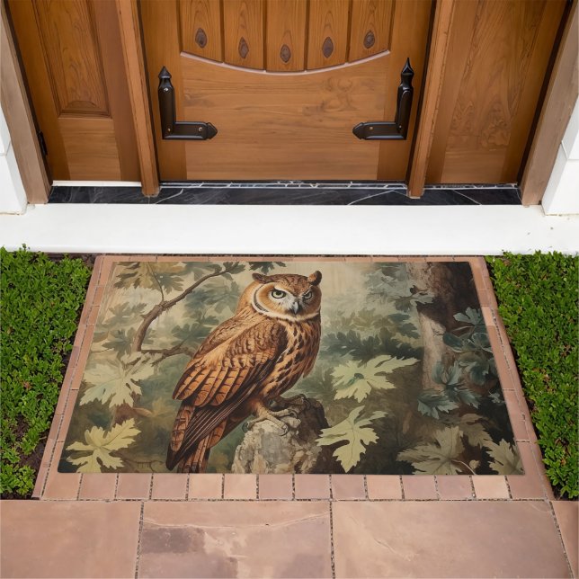 Majestic Owl in a Forest Doormat (Outdoor)