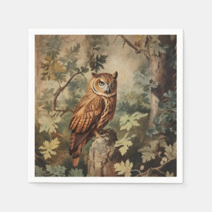 Majestic Owl in a Forest Napkins