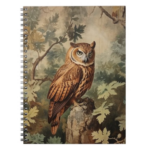 Majestic Owl in a Forest Notebook