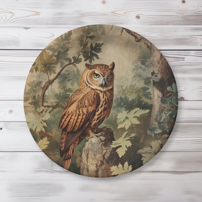 Majestic Owl in a Forest Paper Plates (Creator Uploaded)