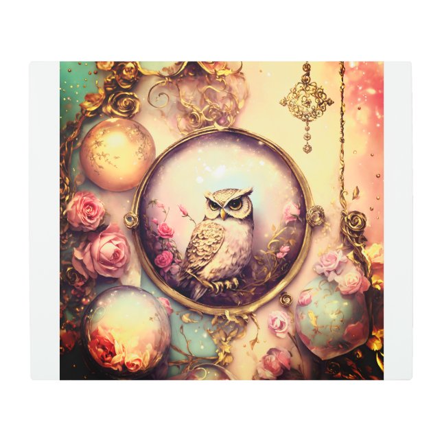 Majestic Owl Metallic Wall Art . (Front)