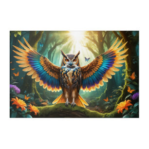 Majestic Owl Phoenix Hybrid Acrylic Print