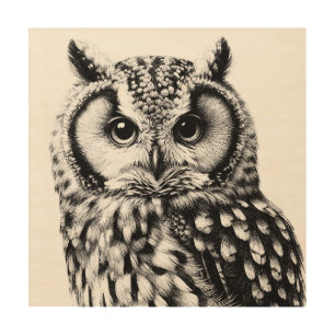 Majestic Owl Portrait 12x12" Wood Wall Décor Art