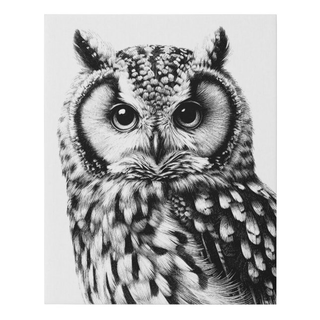 Majestic Owl Portrait 16x20" Canvas Art Print  (Front)