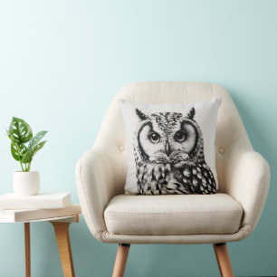 Majestic Owl Throw Pillow 16x16" Wildlife Décor