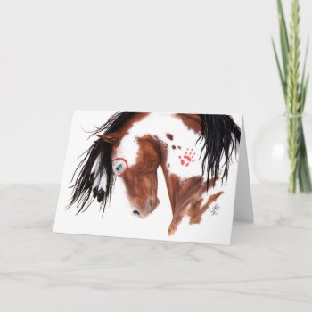 Majestic Painted Pony Horse By Bihrle Card by AmyLynBihrle at Zazzle