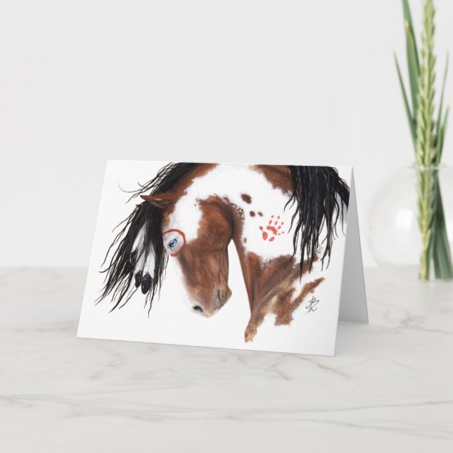 Majestic Painted Pony Horse by BiHrLe Card (Front)