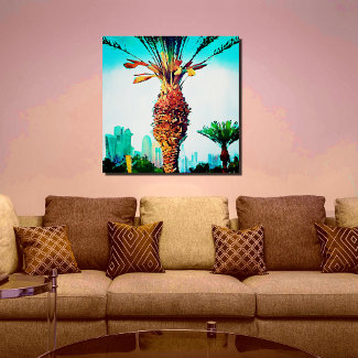 Majestic  Palm  tree  in Doha  -painting