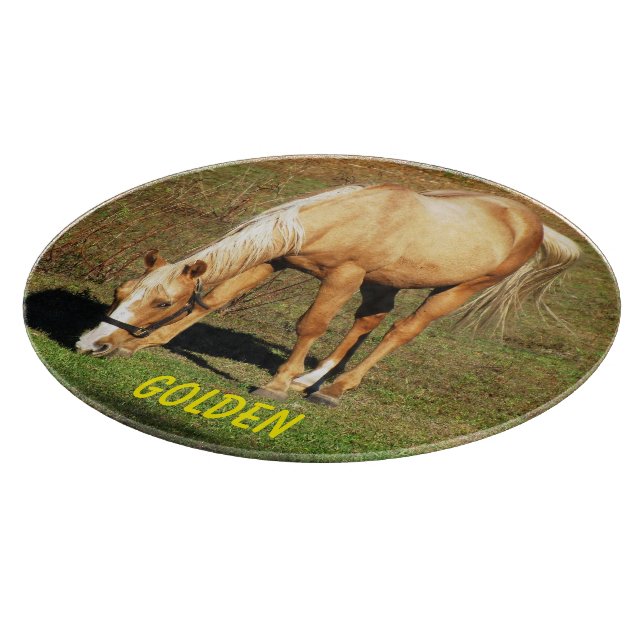 Majestic Palomino Horse - Fine Art Photography Cutting Board (Corner)
