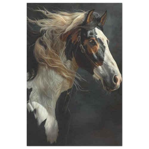 Majestic Palomino Running Horse Decoupage  Tissue Paper
