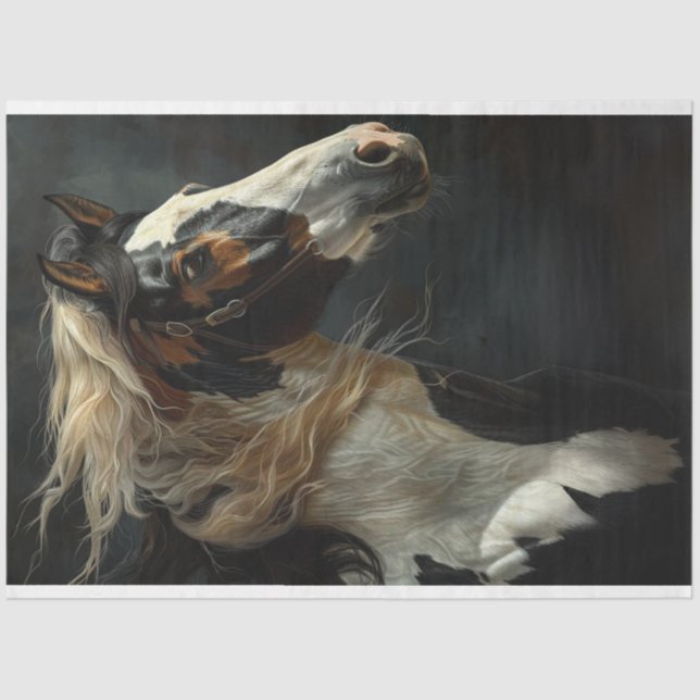 Majestic Palomino Running Horse Decoupage  Tissue Paper (Front)