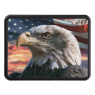 Majestic patriotic eagle flag hitch cover