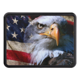 Majestic patriotic eagle flag hitch cover