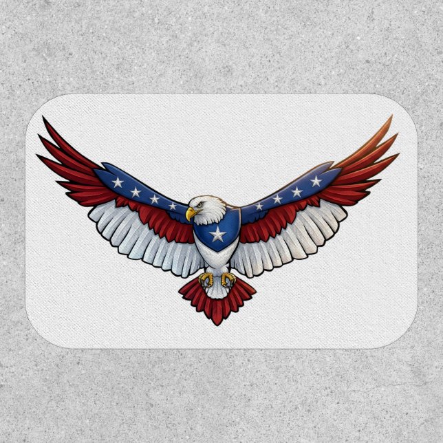 Majestic Patriotic Flying Bald Eagle – American Patch (Front)