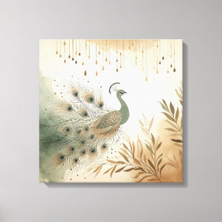 Majestic Peacock Canvas Print – Vibrant Feathers 