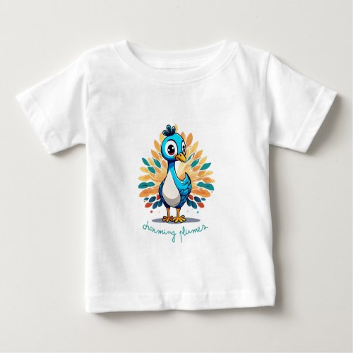 Majestic Peacock with Colorful Tail Baby T_Shirt