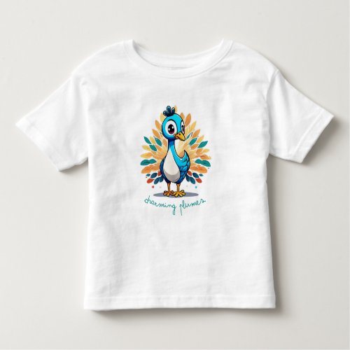 Majestic Peacock with Colorful Tail Toddler T_shirt