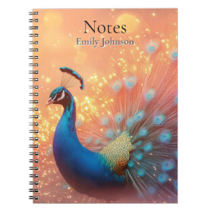 Majestic Peacock with Vibrant Plumage  Notebook