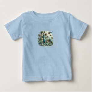 Majestic Peacocks – Vibrant Feather Display T-Shir Baby T-Shirt