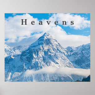 Majestic Peak Sky Scene Artwork with Gold clips Poster