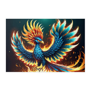 Majestic Phoenix Crest Flames Acrylic Print