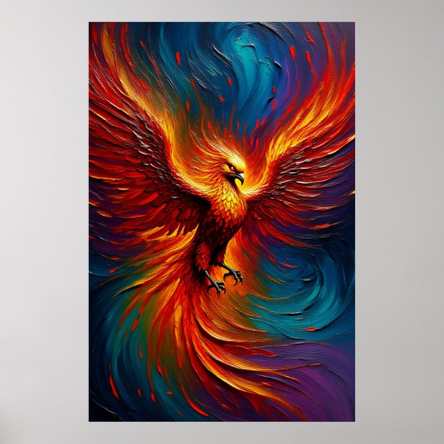 Majestic Phoenix Firebird Abstract Fantasy Poster (Front)