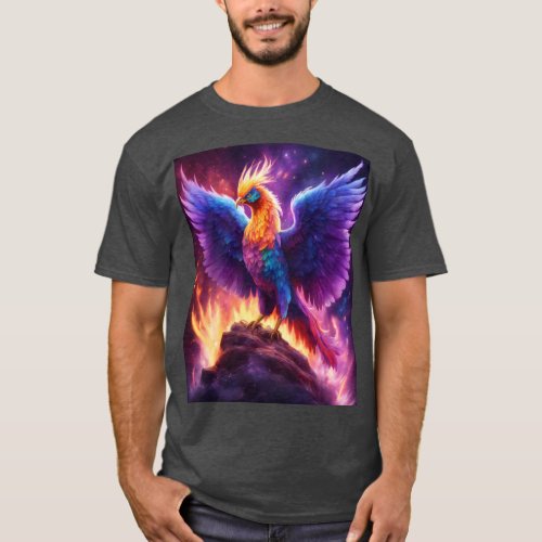 Majestic Phoenix Resurgence Vibrant Colored Penc T_Shirt