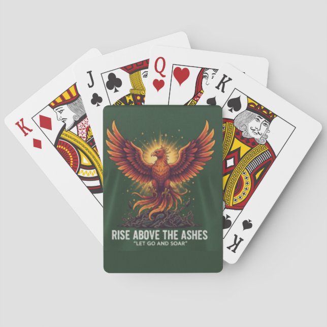 Majestic Phoenix Rising: Motivational Resilience  Poker Cards (Back)