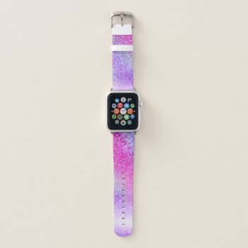 Majestic Pink Purple Nebula Galaxy Glitter Apple Watch Band by _LaFemme_ at Zazzle