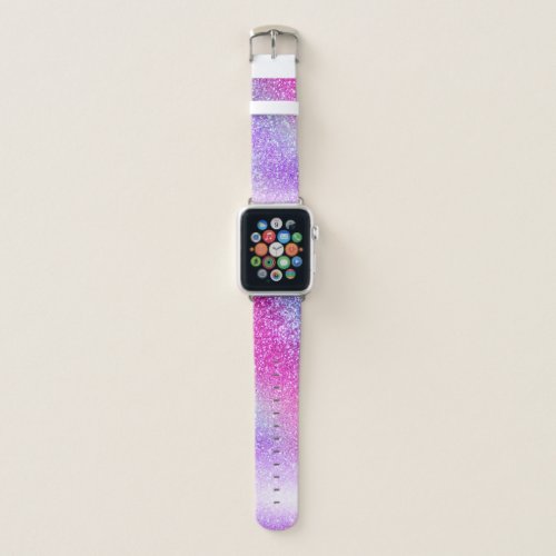Majestic Pink Purple Nebula Galaxy Glitter Apple Watch Band